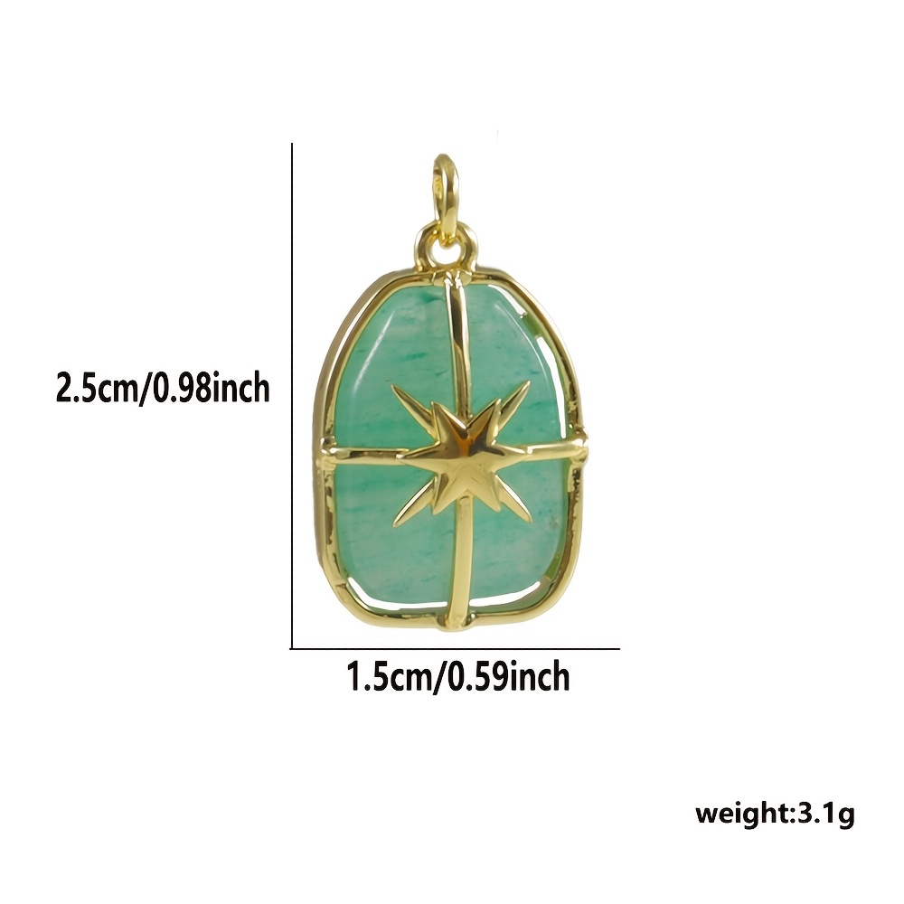 Copper Natural Stone Square Oval Pendant DIY Bracelet Necklace